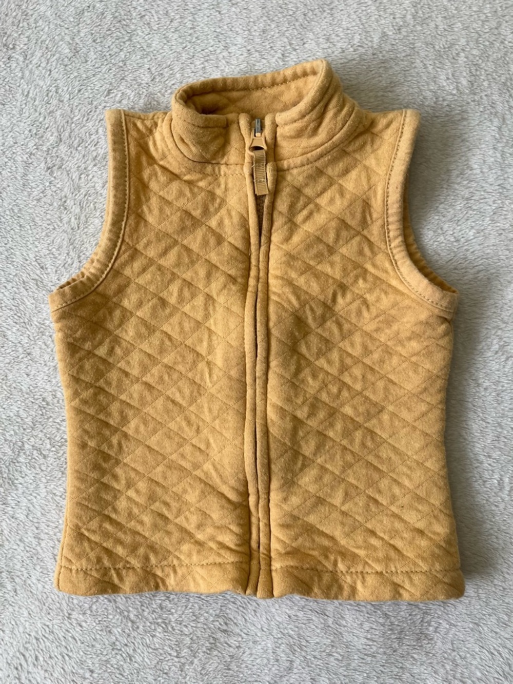 chick pea Baby Quilted Mustard Yellow Zip Vest
